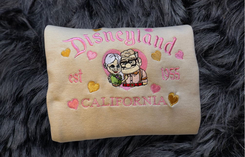 Older Cute Couple Gold and Pink