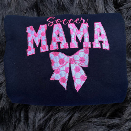 Soccer Mama Pink checkered Bow
